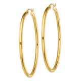 Sterling Silver Hoop Earrings, Large Smooth Tube with Polished Finish, Minimalist Modern Style