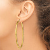 Sterling Silver Hoop Earrings, Large Smooth Tube with Polished Finish, Minimalist Modern Style