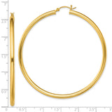 Sterling Silver Hoop Earrings, Large Smooth Tube with Polished Finish, Minimalist Modern Style