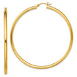 Sterling Silver Hoop Earrings, Large Smooth Tube with Polished Finish, Minimalist Modern Style