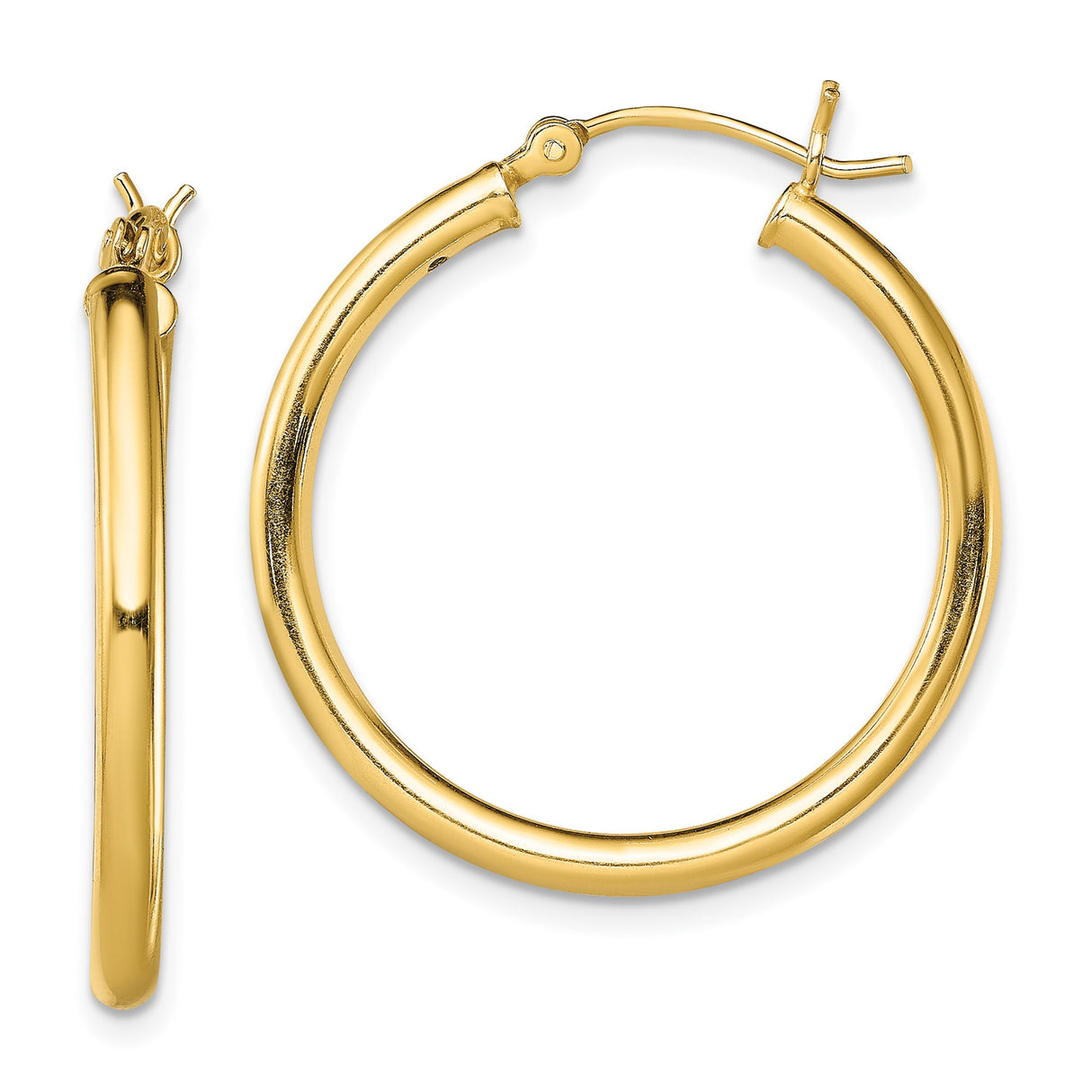 Sterling Silver Hoop Earrings, Gold Plated Round Hoops with Minimalist Polished Design