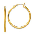 Sterling Silver Gold Plated Hoop Earrings, Classic Round Tube Design, Polished Finish