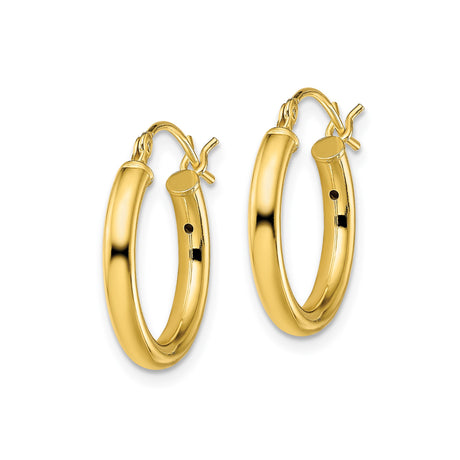 Sterling Silver Hoop Earrings, Gold Tone Tube Hoops with Hinged Snap Closure, Smooth Finish