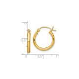 Sterling Silver Hoop Earrings, Gold Tone Tube Hoops with Hinged Snap Closure, Smooth Finish