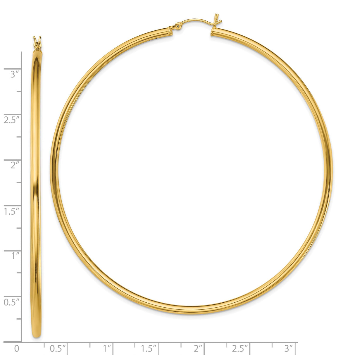 Sterling Silver Hoop Earrings, Large Polished Tube Hoops with Smooth Finish, Lightweight Design