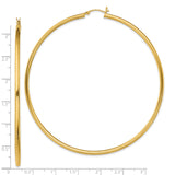 Sterling Silver Hoop Earrings, Large Polished Tube Hoops with Smooth Finish, Lightweight Design