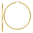 Sterling Silver Hoop Earrings, Large Polished Tube Hoops with Smooth Finish, Lightweight Design