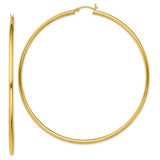 Sterling Silver Hoop Earrings, Large Polished Tube Hoops with Smooth Finish, Lightweight Design