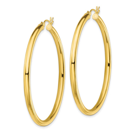 Sterling Silver Hoop Earrings, Large Polished Round Gold Plated Minimalist Style for Women
