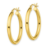 Sterling Silver Gold Plated Hoop Earrings, Classic Round Tube Design, Polished Finish for Women