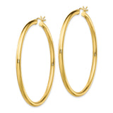 Sterling Silver Large Gold Tone Hoop Earrings, Polished Finish, Minimalist Tube Design for Women