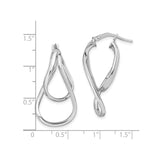 Sterling Silver Twisted Teardrop Hoop Earrings with Fluid Double Loop Design