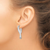 Sterling Silver Twisted Teardrop Hoop Earrings with Layered Design for Women