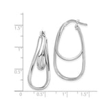 Sterling Silver Twisted Teardrop Hoop Earrings with Layered Design for Women