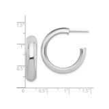 Sterling Silver Hoop Earrings with Cubic Zirconia, Rhodium Plated Minimalist Round Design