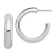 Sterling Silver Hoop Earrings with Cubic Zirconia, Rhodium Plated Minimalist Round Design