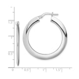 Sterling Silver Hoop Earrings, Large Rounded Dome Design, High Polish Minimalist Style