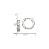 Sterling Silver Floral Cutout Hoop Earrings, Lightweight Openwork Mosaic Design