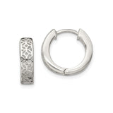 Sterling Silver Floral Cutout Hoop Earrings, Lightweight Openwork Mosaic Design