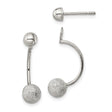 Sterling Silver Front-Back Stud Earrings with Polished and Textured Ball Design
