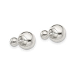 Sterling Silver Stud Earrings, Polished Round Ball Design, Unisex Minimalist Jewelry