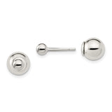 Sterling Silver Stud Earrings, Polished Round Ball Design, Unisex Minimalist Jewelry
