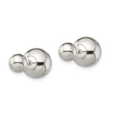 Sterling Silver Ball Stud Earrings, Polished Round Minimalist Design, Unisex Lightweight Fashion Studs