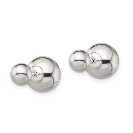 Sterling Silver Ball Stud Earrings, Polished Round Minimalist Design, Unisex Lightweight Fashion Studs