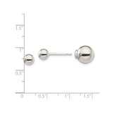 Sterling Silver Ball Stud Earrings, Polished Round Minimalist Design, Unisex Lightweight Fashion Studs