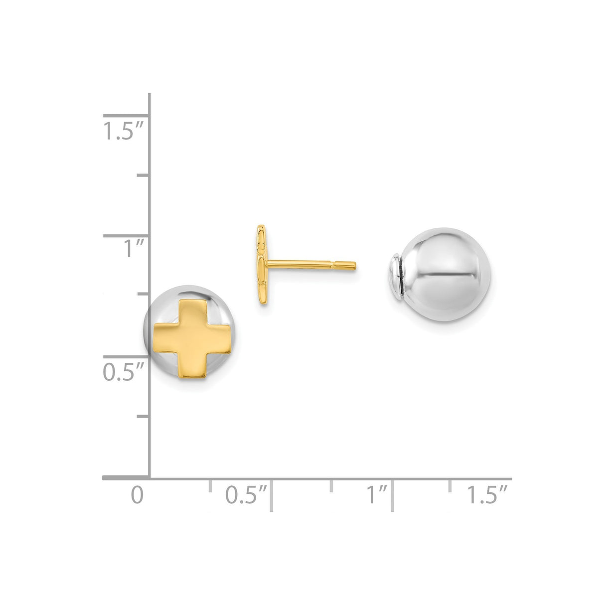 Sterling Silver Cross Pendant with Gold Plated Finish, Dual Tone Faith Design