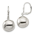 Sterling Silver Drop Earrings with Polished Dome Ball Charms, Leverback, Minimalist Design