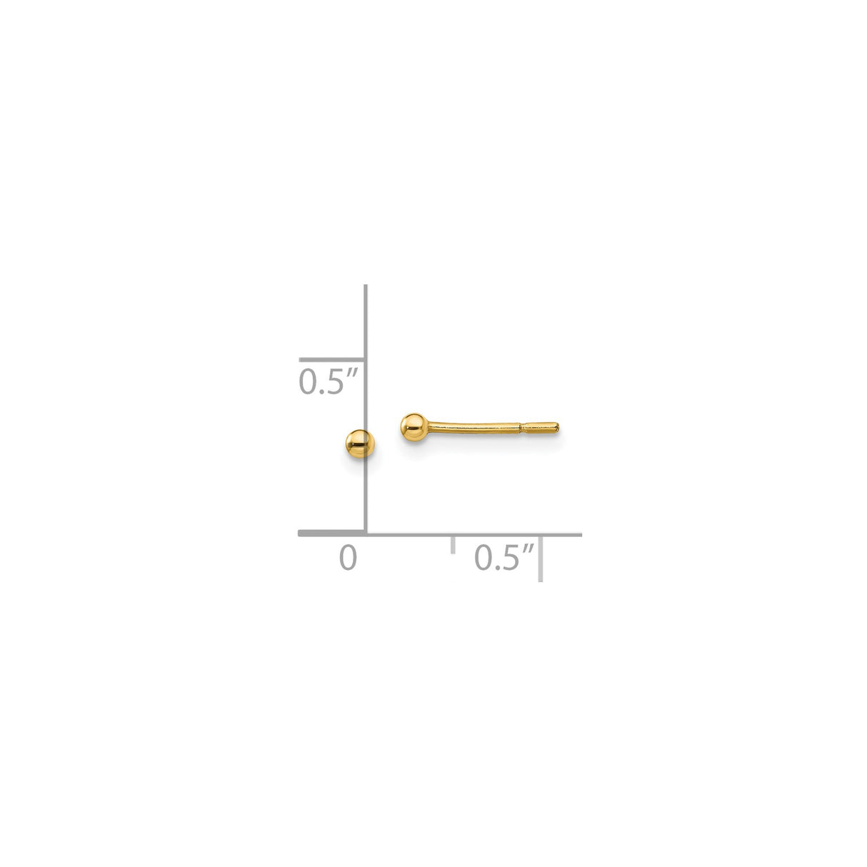 Sterling Silver Nose Pin, Gold-Plated Ball Stud, Minimalist Dainty Design for Women
