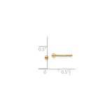 Sterling Silver Nose Pin, Gold-Plated Ball Stud, Minimalist Dainty Design for Women