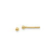 Sterling Silver Nose Pin, Gold-Plated Ball Stud, Minimalist Dainty Design for Women