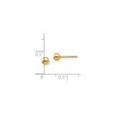 Sterling Silver Stud Earrings, Polished Gold Plated Ball Design, Minimalist Sphere Style for Women