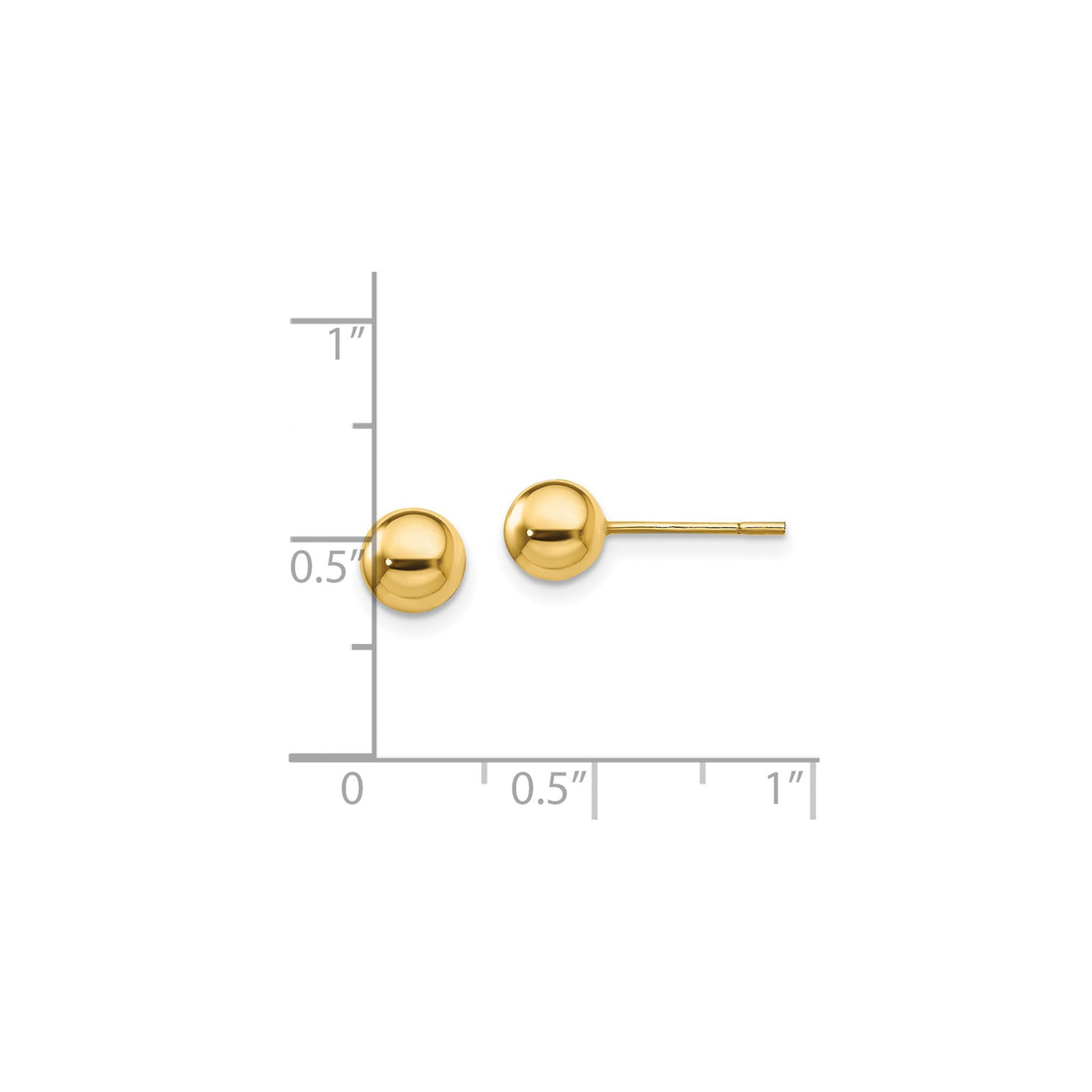 Sterling Silver Ball Stud Earrings, 6mm Gold Plated Minimalist Sphere Design for Women