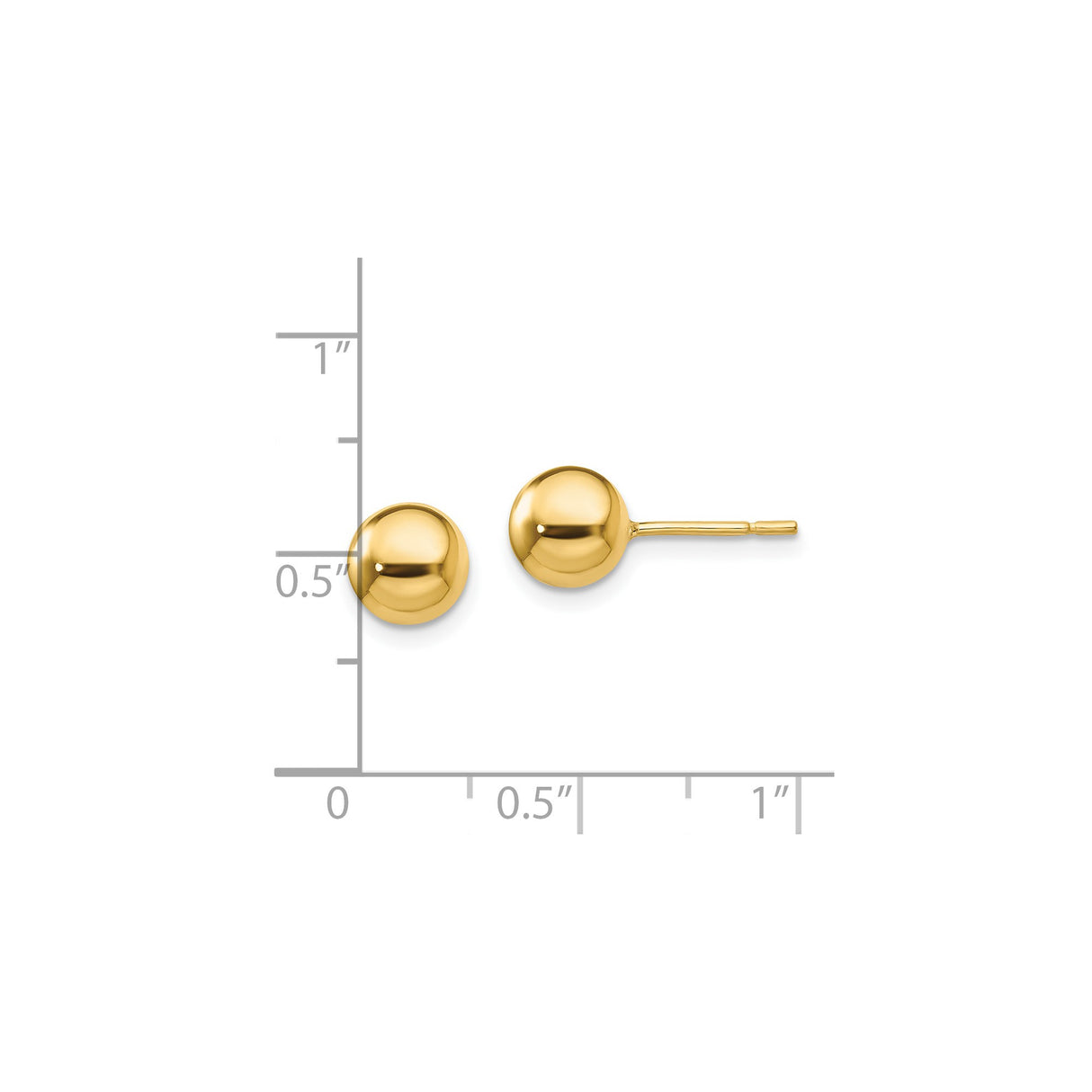 Sterling Silver Gold Plated Ball Stud Earrings, 7mm Round Polished Minimalist Design
