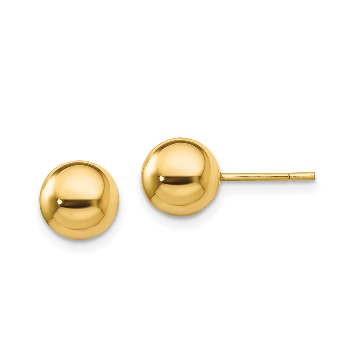 Sterling Silver Gold Plated Ball Stud Earrings, Polished Minimalist Design for Women