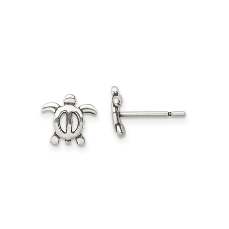 Sterling Silver Turtle Stud Earrings for Women and Girls - Minimalist Sea Turtle Design with Nautical Theme - Lightweight Animal Jewelry for Beach Style, Coastal Wear, Nature and Ocean Lovers