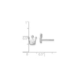 Sterling Silver Crown Stud Earrings with Cubic Zirconia, Feminine Empowerment Jewelry