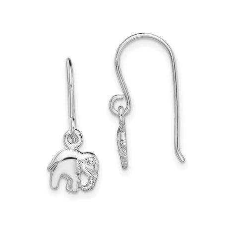 Sterling Silver Elephant Dangle Earrings, Symbol of Strength and Wisdom, Boho Yoga-Inspired Jewelry