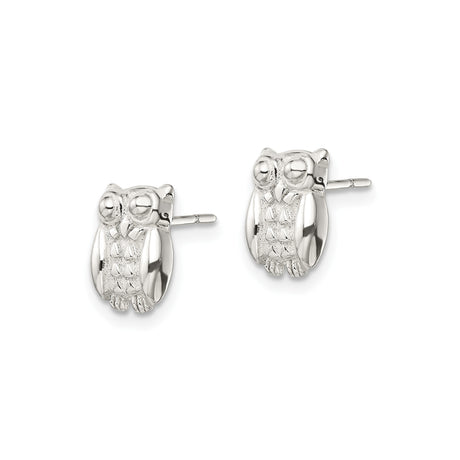 Sterling Silver Owl Stud Earrings with Detailed Owl Design, Nature-Inspired Jewelry for Women and Girls