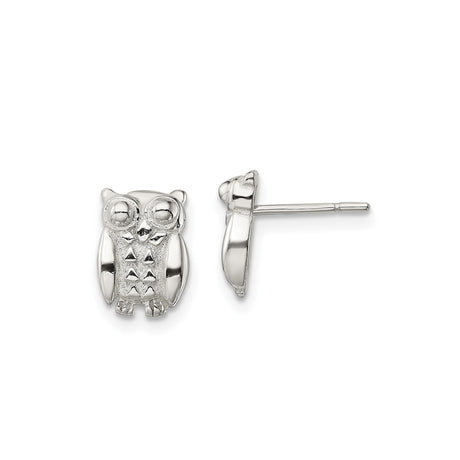 Sterling Silver Owl Stud Earrings with Detailed Owl Design, Nature-Inspired Jewelry for Women and Girls
