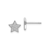 Sterling Silver Stud Earrings with Cubic Zirconia Moon and Star Design, Bohemian Celestial Style