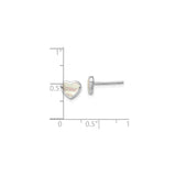 Sterling Silver Heart Stud Earrings with Mother of Pearl Inlay, Dainty Jewelry for Women