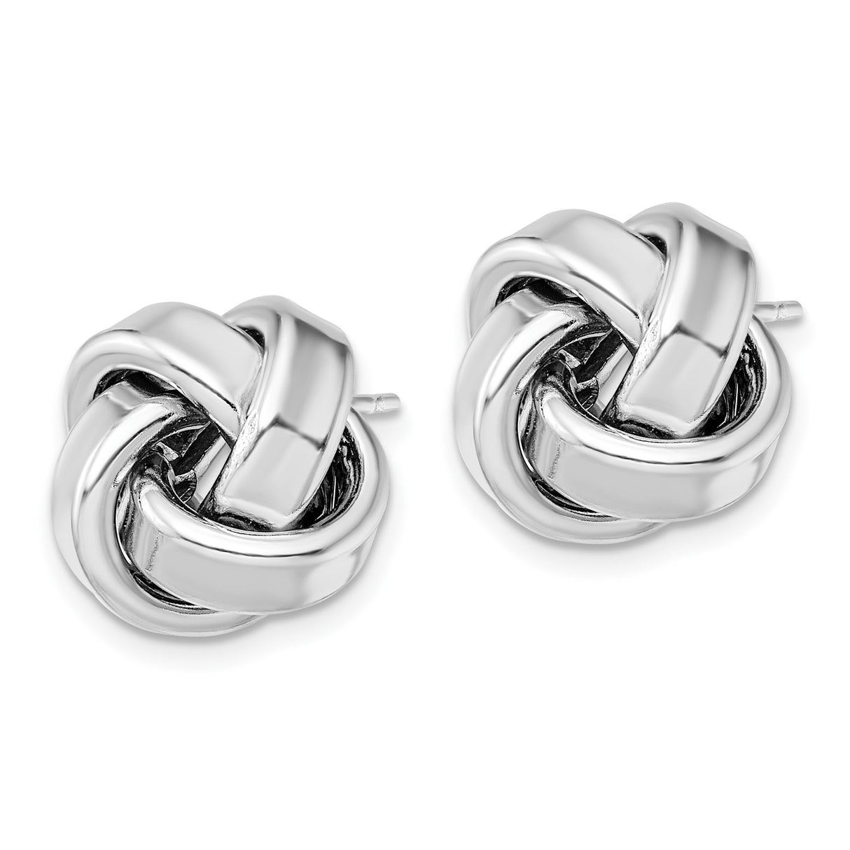 Sterling Silver Love Knot Stud Earrings, Polished Minimalist Design for Women