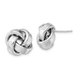 Sterling Silver Love Knot Stud Earrings, Polished Minimalist Design for Women