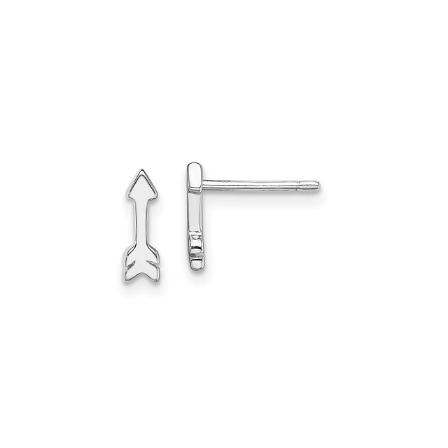 Sterling Silver Arrow Stud Earrings, Minimalist Directional Design, Boho Unisex Style