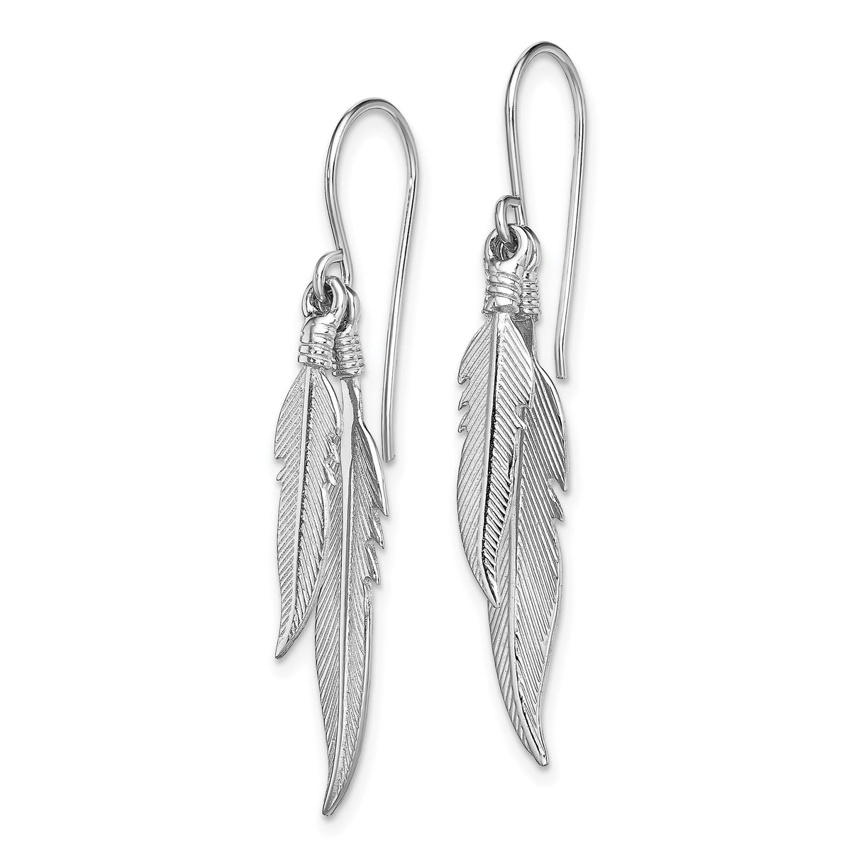 Sterling Silver Feather Dangle Earrings, Lightweight Boho Jewelry with Nature-Inspired Design