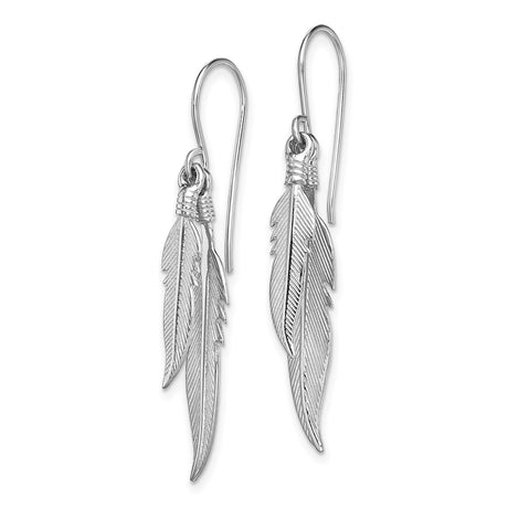 Sterling Silver Feather Dangle Earrings, Lightweight Boho Jewelry with Nature-Inspired Design